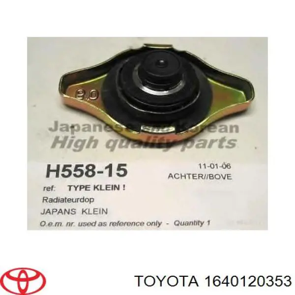 Tapa de radiador 1640120353 Toyota