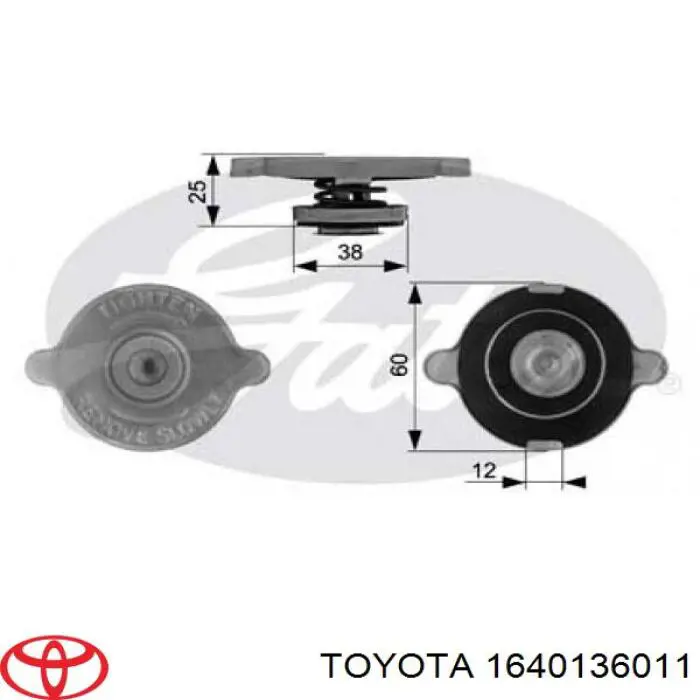 1640136011 Toyota Крышка бачка радиатора