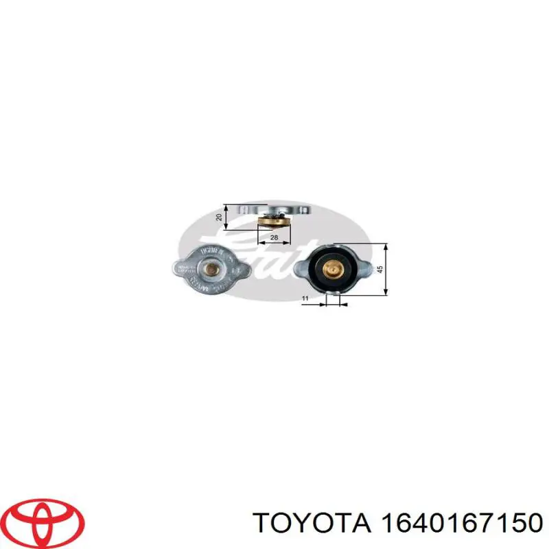Крышка/пробка радиатора Toyota 1640167150 цена, от 5.03 USD
