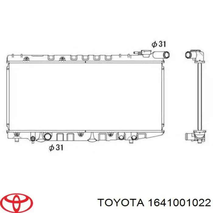 1641001022 Toyota радиатор