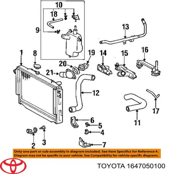 Бачок системы охлаждения расширительный на Toyota Land Cruiser 100 