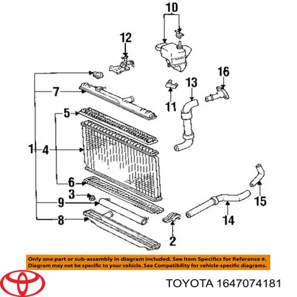 Бачок системы охлаждения расширительный Toyota 1647074181
