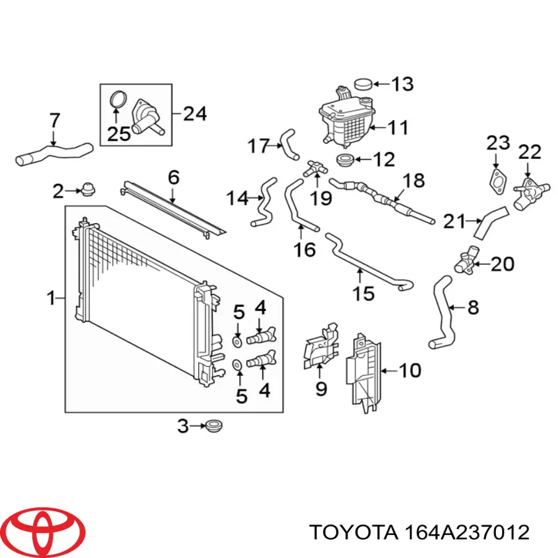 Бачок системы охлаждения расширительный Toyota 164A237012
