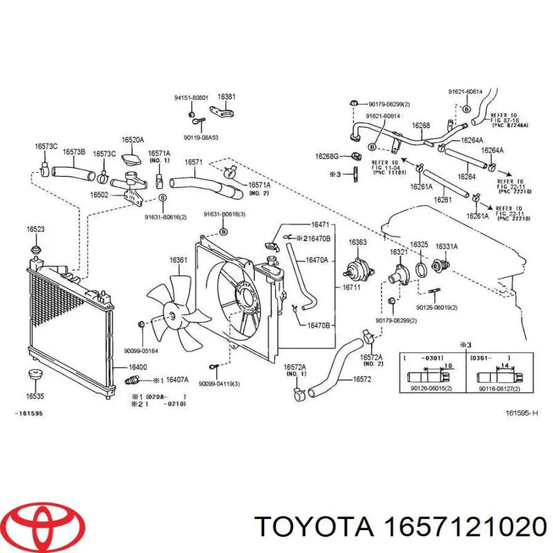 1657121020 Toyota шланг (патрубок системы охлаждения)