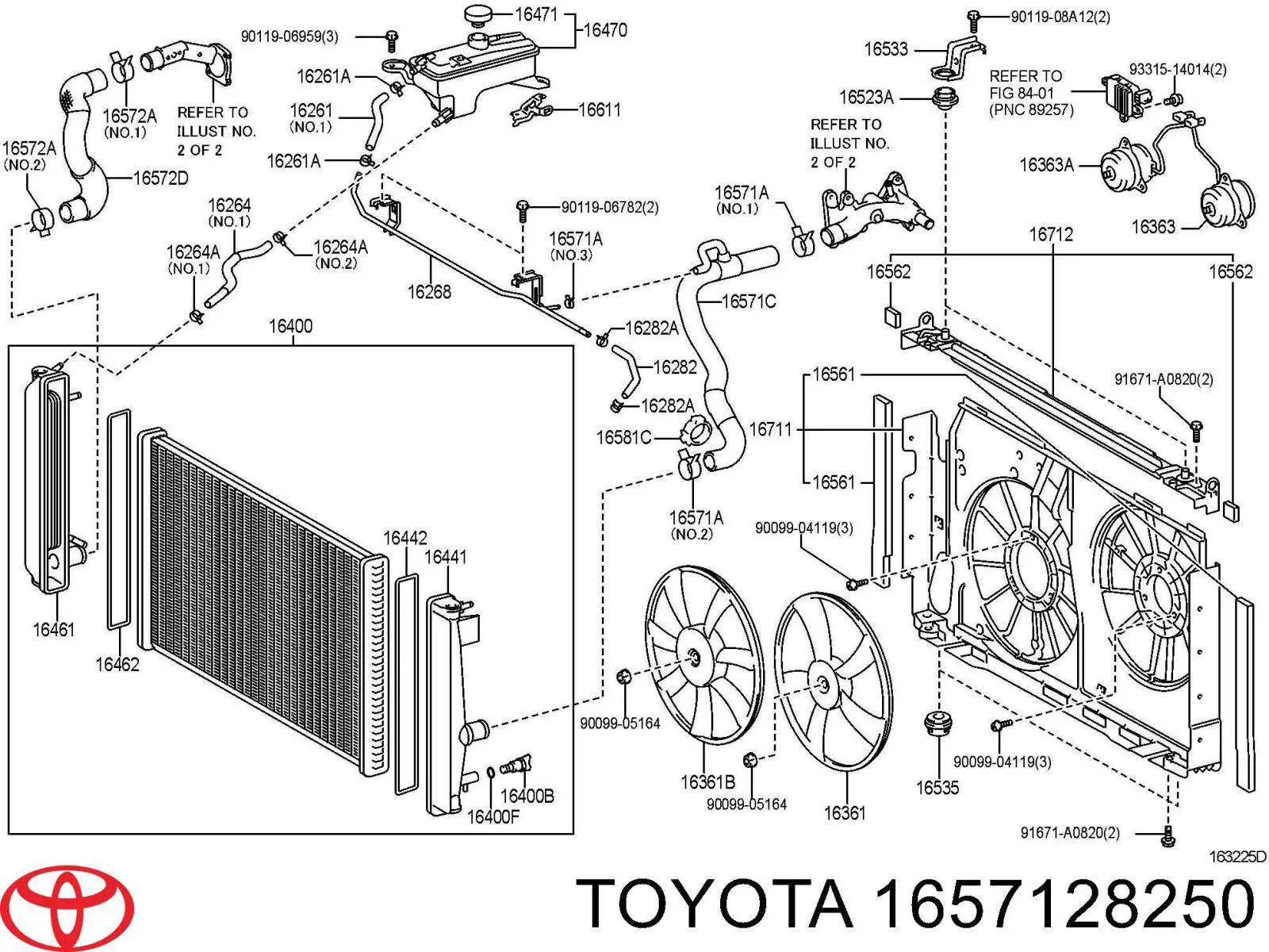 1657128250 Toyota mangueira (cano derivado do radiador de esfriamento superior)