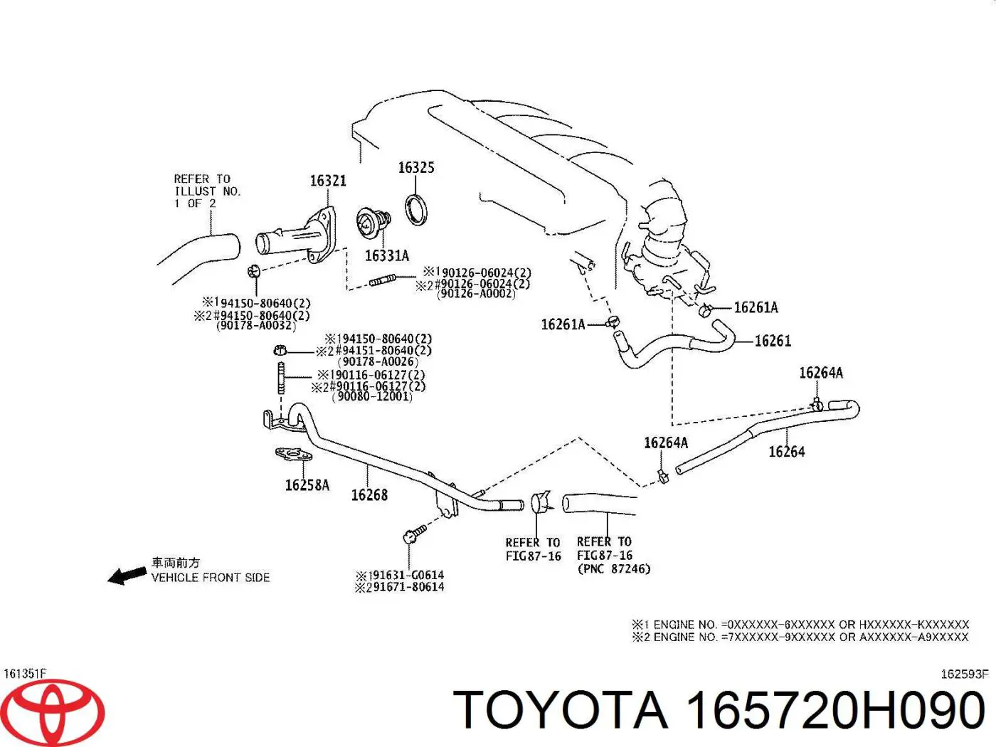 165720H090 Toyota mangueira (cano derivado inferior do radiador de esfriamento)