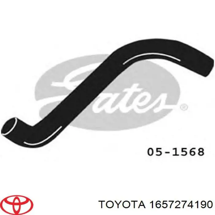 1657274190 Toyota шланг (патрубок радиатора охлаждения нижний)