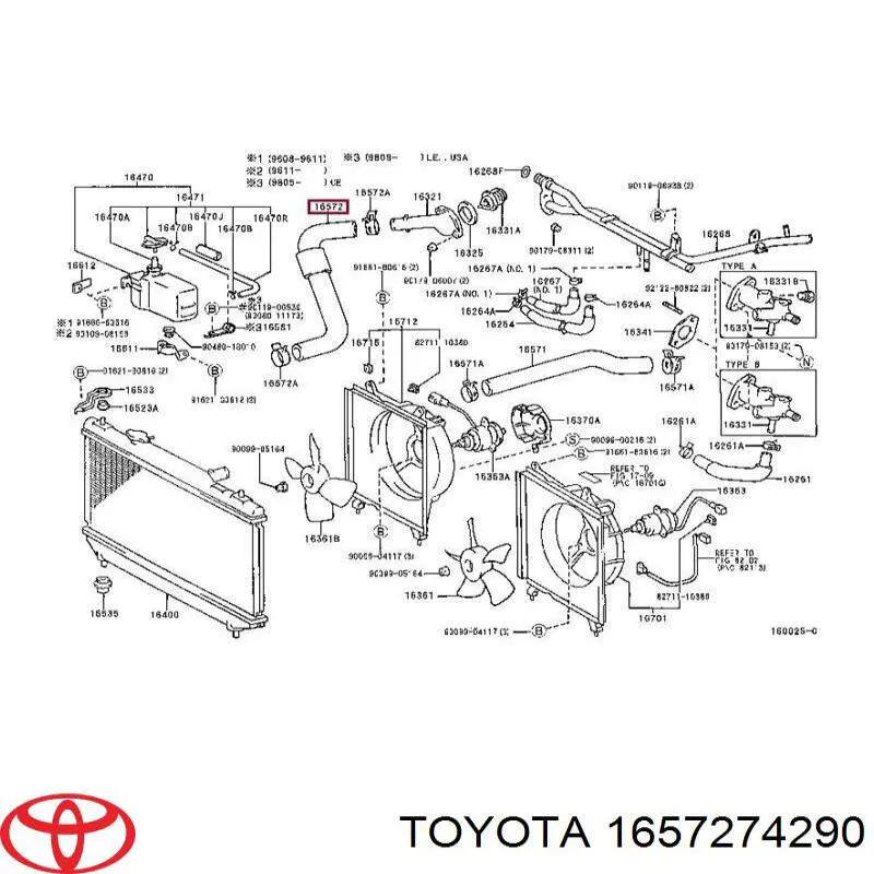 Шланг (патрубок) радиатора охлаждения нижний на Toyota Camry V20