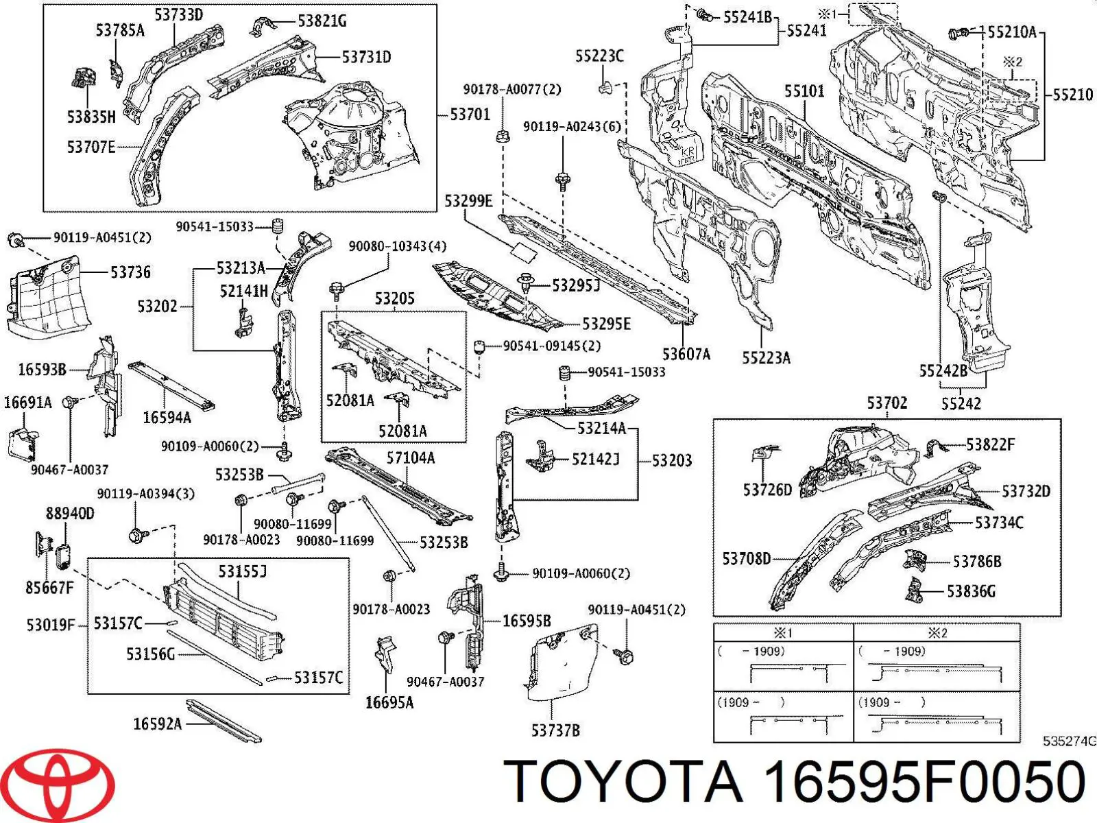  16595F0050 Toyota