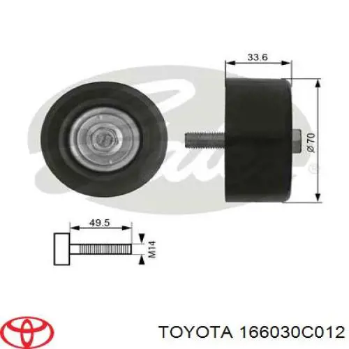 166030C012 Toyota паразитный ролик