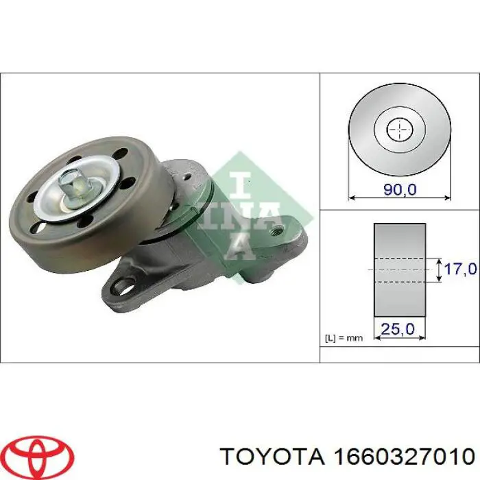 Ролик натяжителя приводного ремня Toyota 1660327010