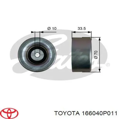 166040P011 Toyota паразитный ролик