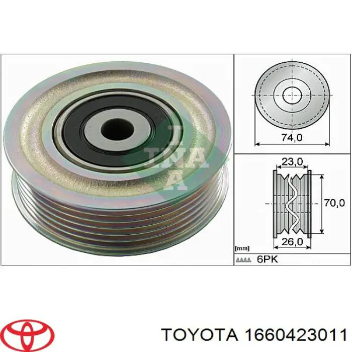 1660423011 Toyota rolo parasita da correia de transmissão