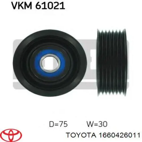 Паразитный ролик приводного ремня Toyota 1660426011 цена, от 26.47 USD