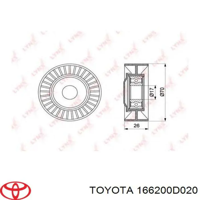 Роликовий модуль натяжителя ремня Toyota 166200D020 цена, от 56.61 USD