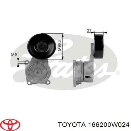 Роликовий модуль натяжителя ремня Toyota 166200W024 цена, от 15.83 USD