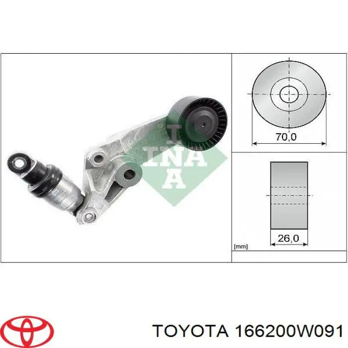 166200W091 Toyota натяжитель приводного ремня