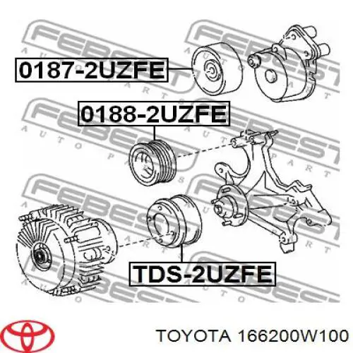 Купить 166200W100 Toyota Натяжитель приводного ремня