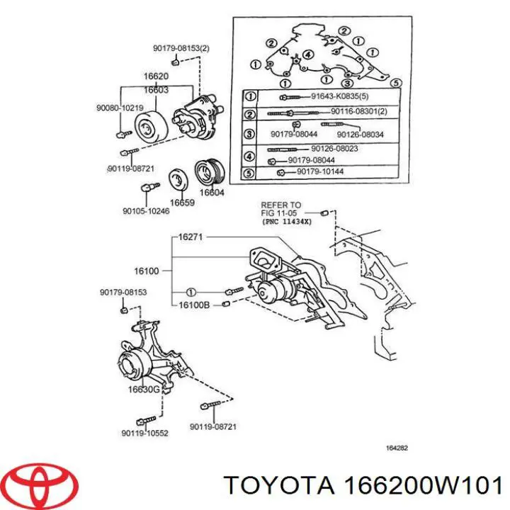 Роликовий модуль натяжителя ремня Toyota 166200W101 цена, от 70.46 USD
