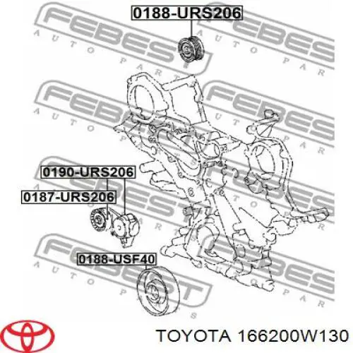 Tensor de correa, correa poli V 166200W130 Toyota/Lexus