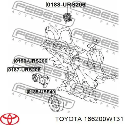 Tensor de correa, correa poli V 166200W131 Toyota/Lexus