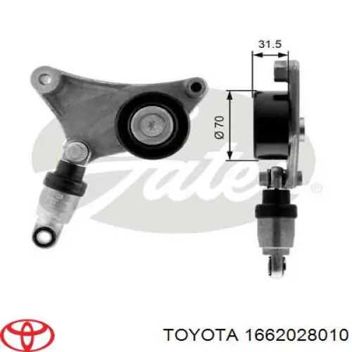 Роликовий модуль натяжителя ремня Toyota 1662028010 цена, от 75.62 USD