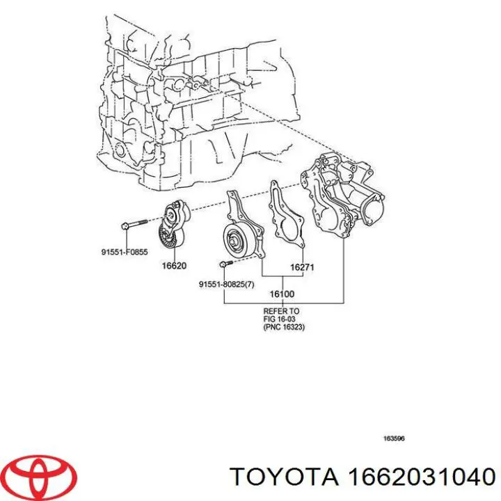Купить 1662031040 Toyota Натяжитель приводного ремня