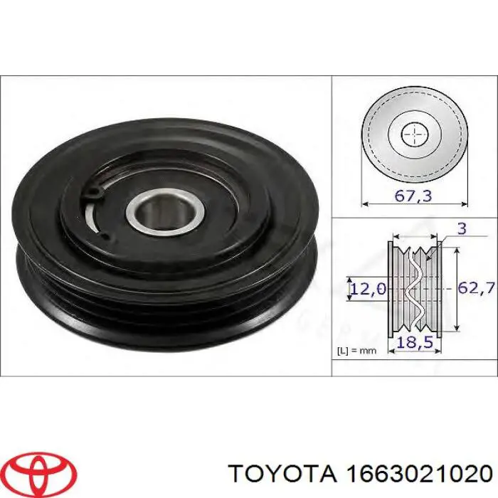 Натяжной ролик Toyota 1663021020 цена, от 14.87 USD