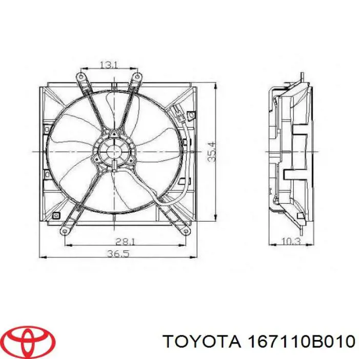 Диффузор радиатора 167110B010 Toyota