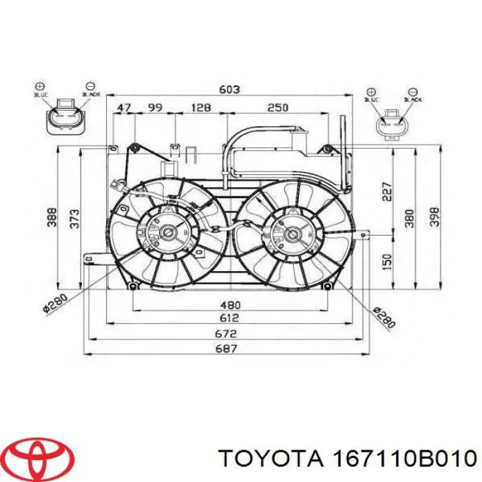 Диффузор радиатора охлаждения Toyota 167110B010 цена, от 27.87 USD