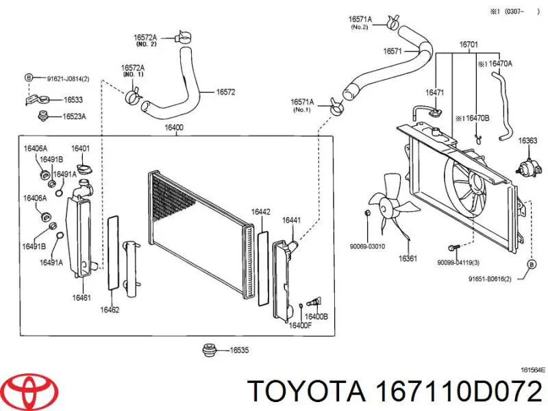  167110D072 Toyota