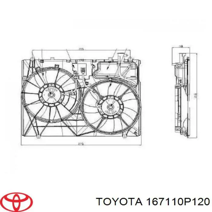 Диффузор радиатора охлаждения Toyota 167110P120 цена, от 186.89 USD