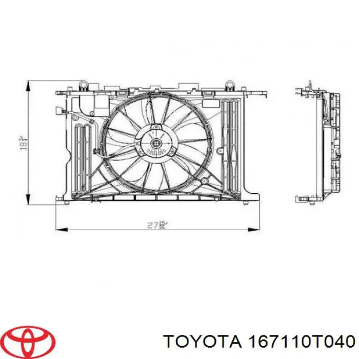 Диффузор радиатора охлаждения Toyota 167110T040 цена, от 126.55 USD