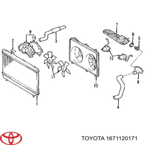 Difusor do radiador de esfriamento para Toyota Highlander 