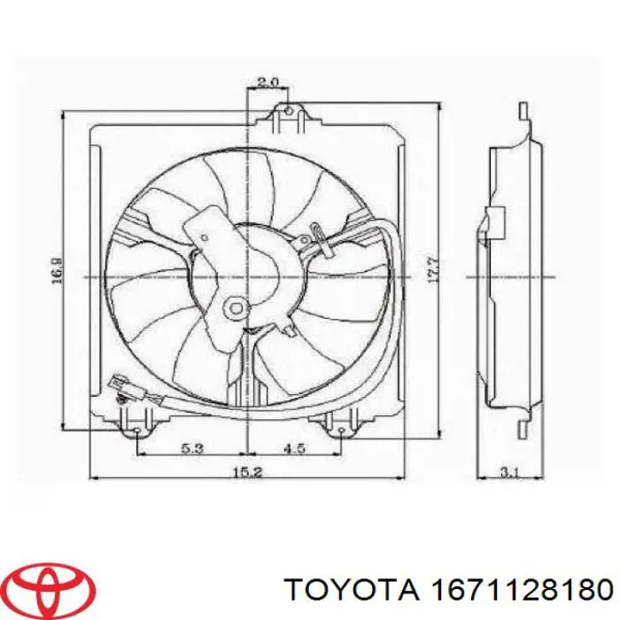 1671128180 Toyota диффузор радиатора кондиционера