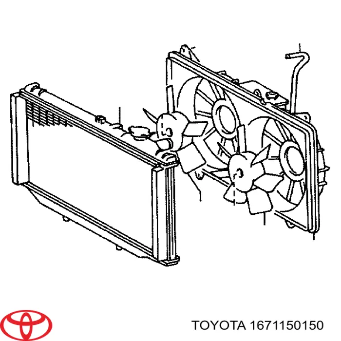 Диффузор радиатора 1671150150 Toyota