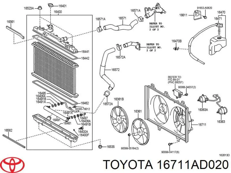 Купить 16711AD020 Toyota Рамка радиатора охлаждения