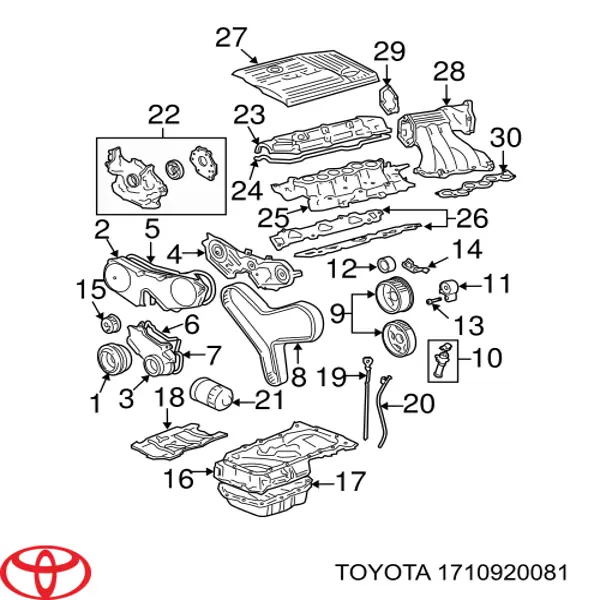 Коллектор впускной верхний 1710920071 Toyota