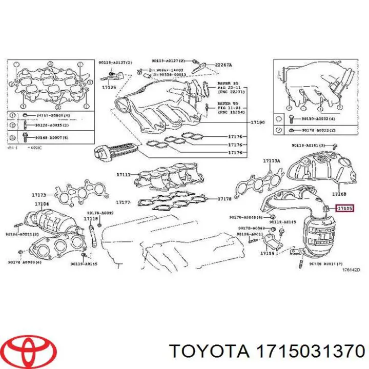 1715031370 Toyota коллектор выпускной левый