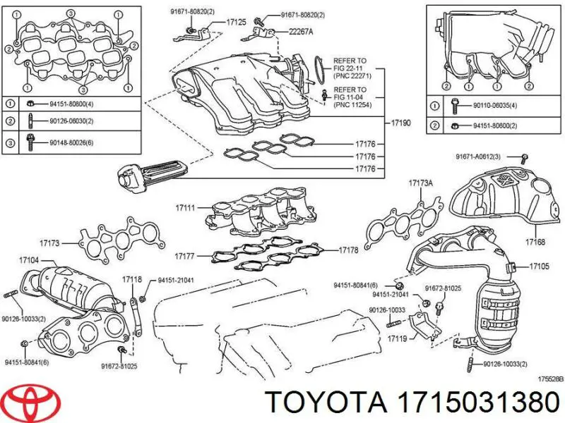 1715031380 Toyota Коллектор выпускной, левый