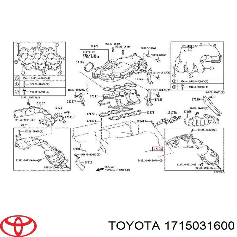 Коллектор выпускной левый на Toyota Land Cruiser PRADO 