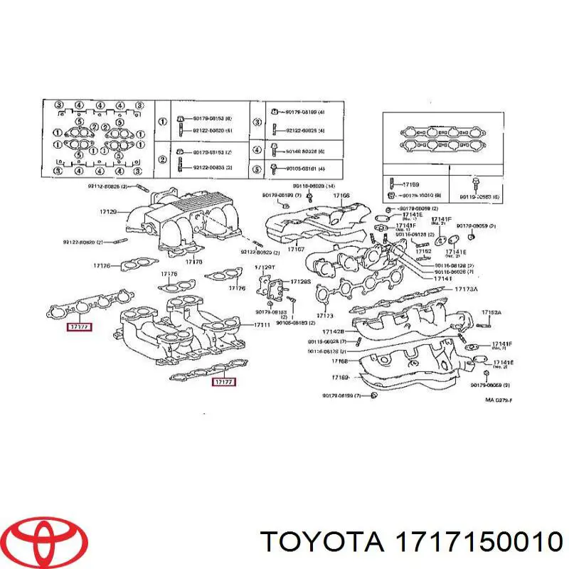 1717150010 Toyota  Прокладка впускного коллектора