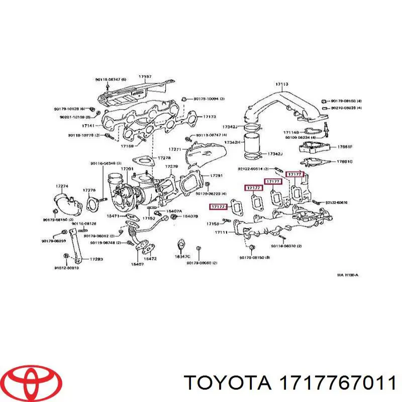 Прокладка впускного коллектора на Toyota 4 Runner N130