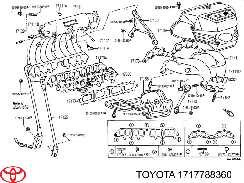 1717788380 Toyota прокладка впускного коллектора