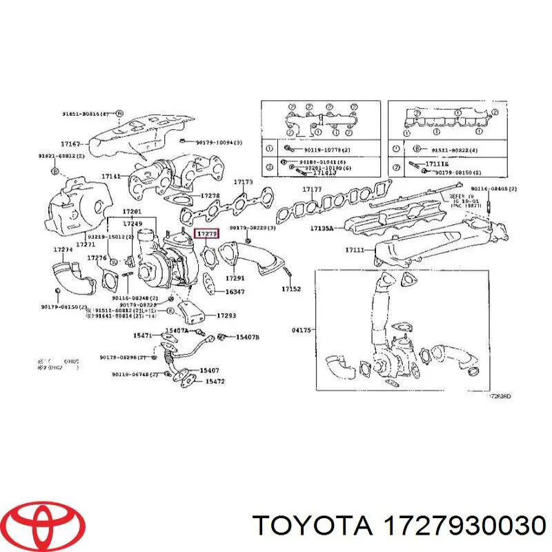 1727930030 Toyota прокладка каталитизатора (каталитического нейтрализатора)