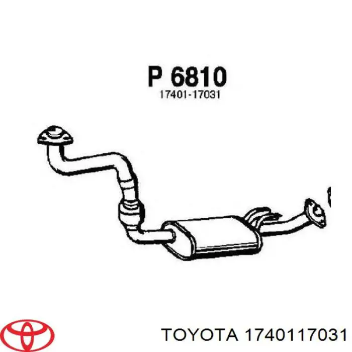 1740117030 Toyota глушитель, передняя часть