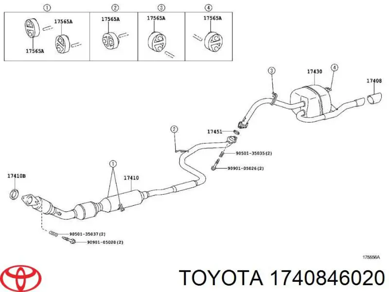 1740846020 Toyota Насадка на глушитель