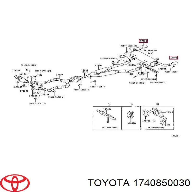 Насадка на глушитель 1740850030 Toyota