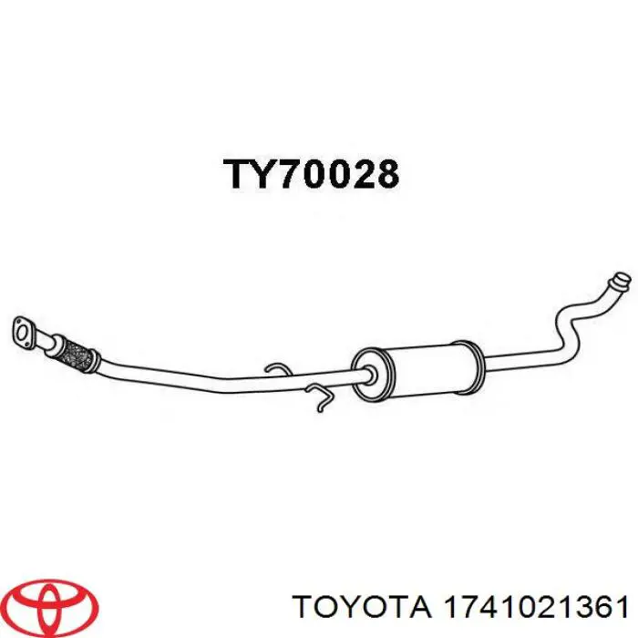 1741021361 Toyota Глушитель, передняя часть