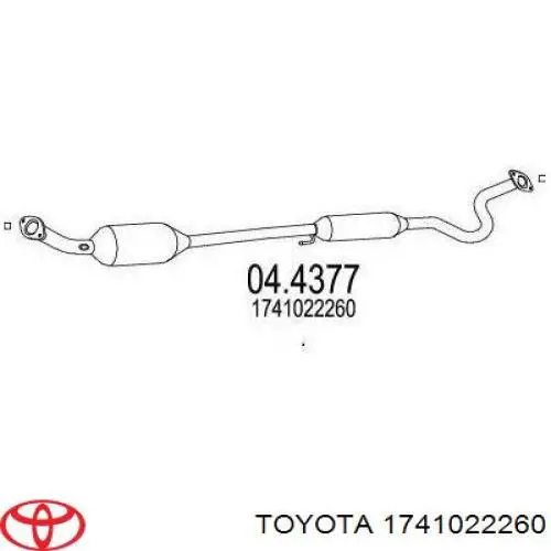 Silenciador delantero 1741022260 Toyota